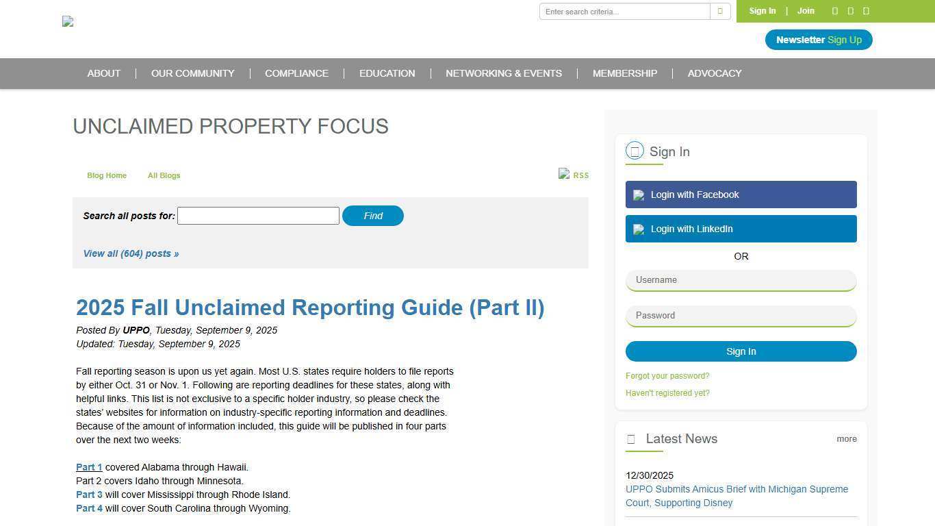 2025 Fall Unclaimed Reporting Guide (Part II) - Unclaimed Property Professionals Organization